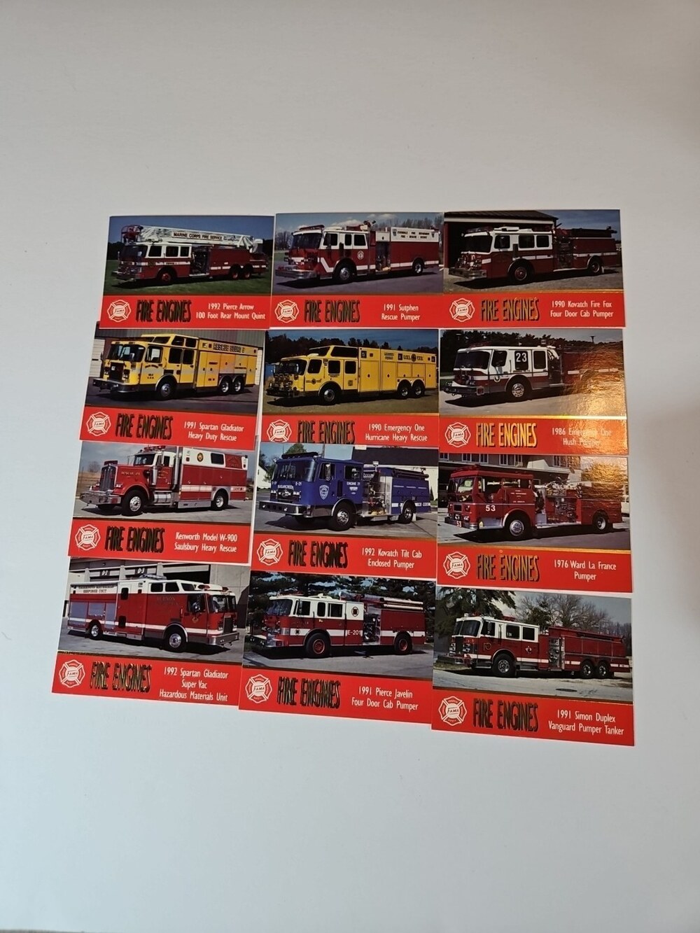 1993 Fire Engines Series 1 Trading Card Set Complete Bon Air 100 Cards